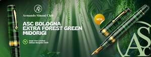 ASC Bologna Extra Bespoke 2025 Forest Green Midorigi Gold Trim Fountain Pen Collection LE