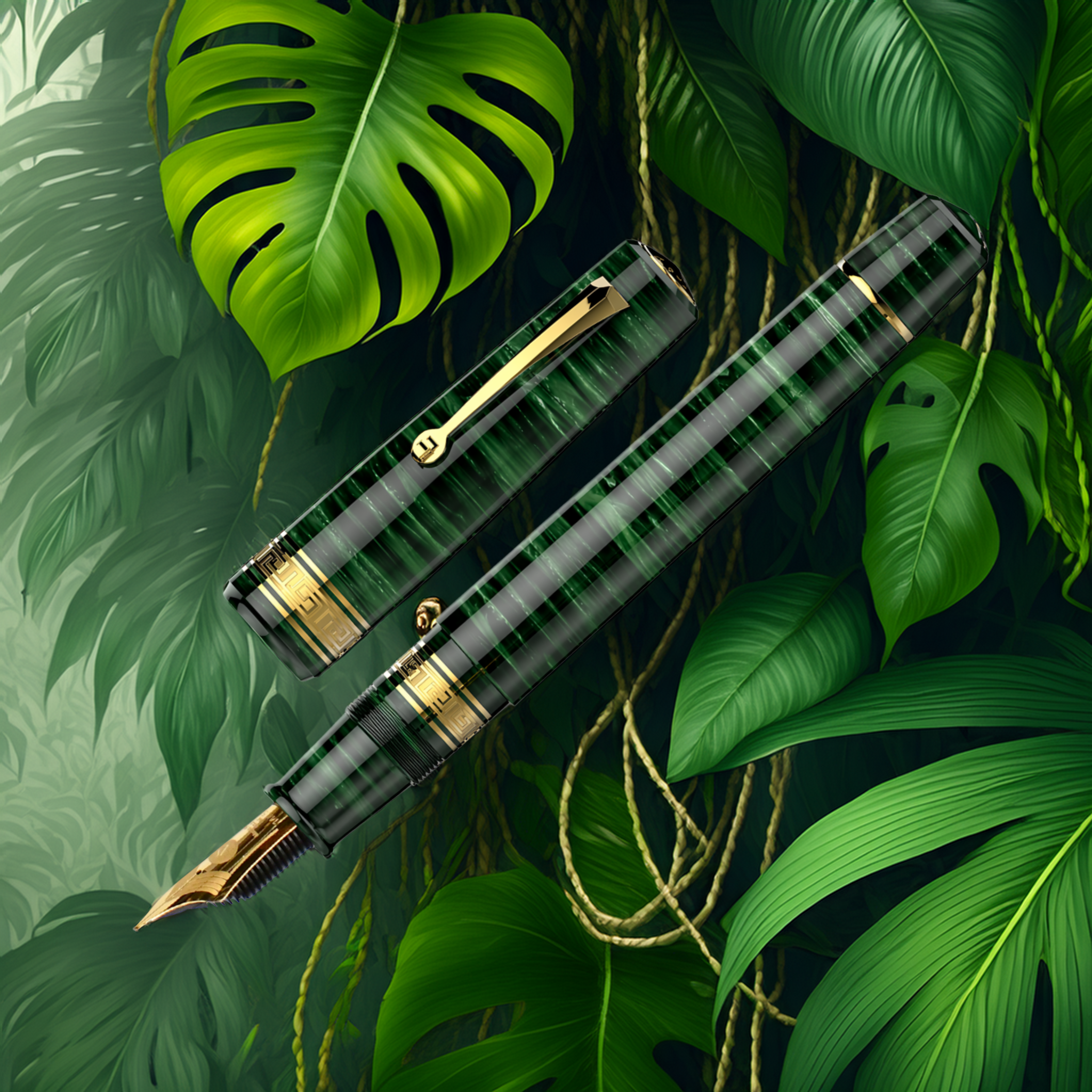 ASC Bologna Extra Forest Green Midorigi Gold Trim Limited Edition Bespoke 2025 Fountain Pen Collection