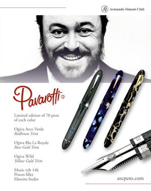 Pavarotti edition 3 music nib limited edition of 70 pens per color